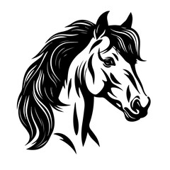 Majestic Horse Head Vector Illustration