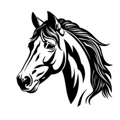 Majestic Horse Head Vector Illustration