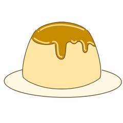 Yellow pudding dessert illustration illustration