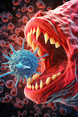 Adaptive immune system - activated immune cells (Generative AI)
