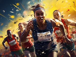 a girl winning a race