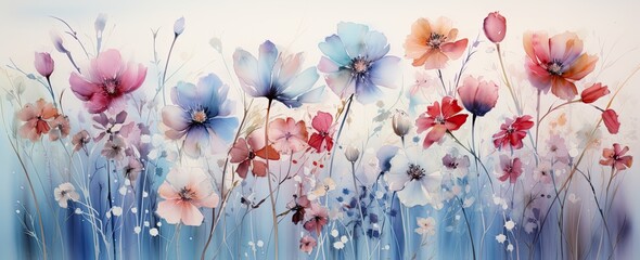 watercolor painting depicting wildflowers