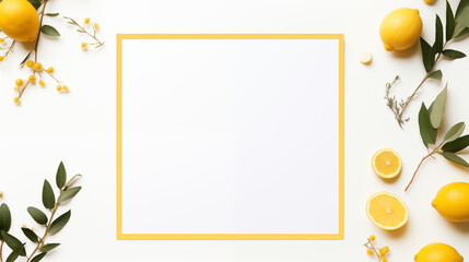 white and yellow frame mockup 