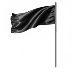 blank black flag on pole isolated on white background ,generative ai