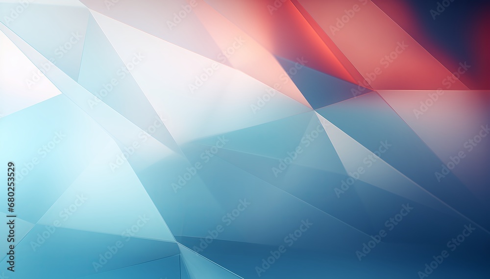 Wall mural Abstract futuristic geometric blue and red gradient background.