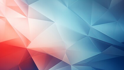 Abstract futuristic geometric blue and red gradient background.