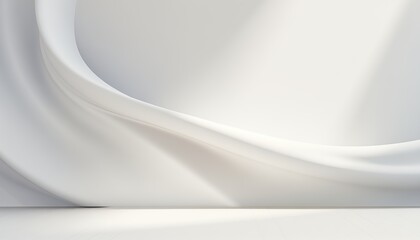 Abstract soft wavy white gradient background.