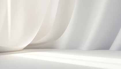 Abstract soft wavy white gradient background.