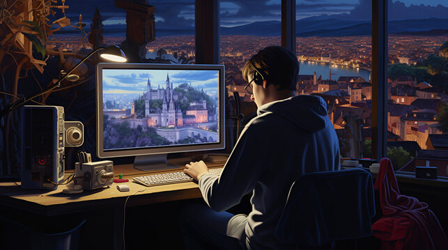 player playing minecraft