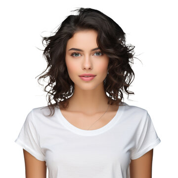 portrait of a young brunette on an isolated background, png