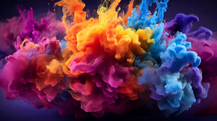 Colorful Smoke explosion - obrazy, fototapety, plakaty
