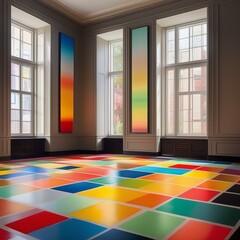 interior design of bright colors rainbow colors interior design of bright colors rainbow colors empty room with colorful windows