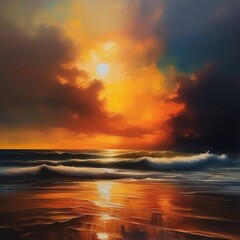 Fototapeta na wymiar sunset over the sea sunset over the sea sunset over sea with waves