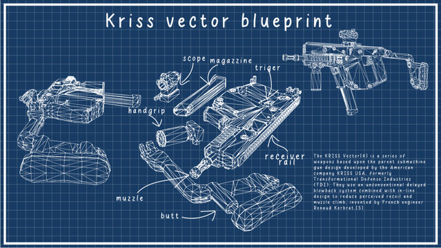 Kriss vector blueprint poster wallpaper