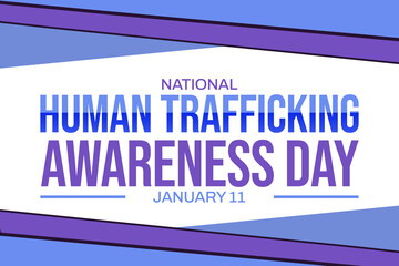 National Human Trafficking Awareness Day white background with traditional border style. modern design banner with typography. poster design