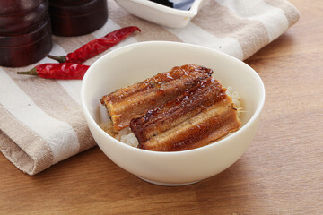 Roasred eel with steamed rice