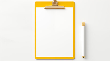 white and yellow clipboard mockup 