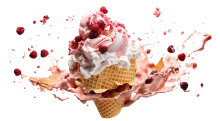 Delicious ice cream explosion, cut out