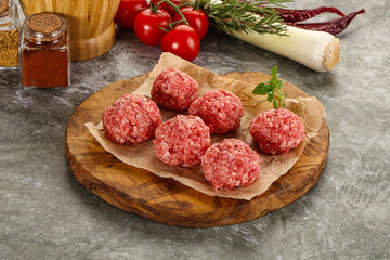 Raw beef meatball minced meat