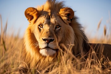 Male wildlife animals lion african cat africa wild mane safari mammal nature predator