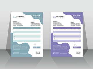 Invoice template vector design. modern invoice template with color.