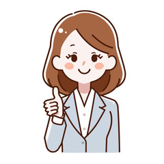 Positive expression design material illustration for business women icon
