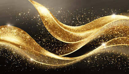 glittery gold waves