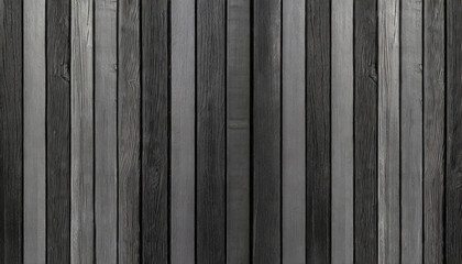 panorama of black wood fence texture and background seamless