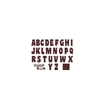 Alphabet texture chocolat  noir avec un word art