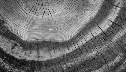 black and white cut wood texture detailed texture of a felled tree trunk or stump