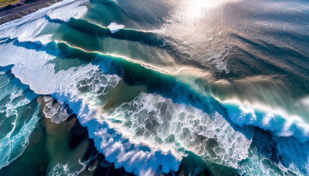 aerial photography of waves in the stormy ocean