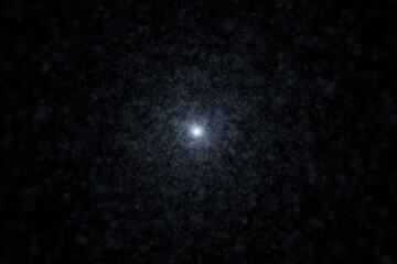 Dark black cosmos with stars travel through. Illustration background.
