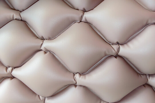 Clean hospital bed with leather air mattress for patients with ulcers. 