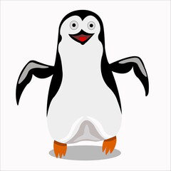 Obraz premium Cheerful penguin on a white background