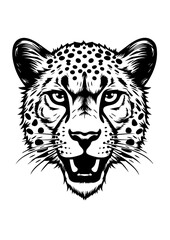 Alert Cheetah Head Vector Illustration