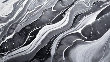 acrylic fluid art monochrome gray waves and stains marble background or texture