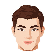 Cute Boy Face Vector. Cute Cartoon Men Vector Art.