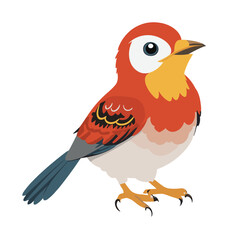 Bird Vector. Cute Bird Vector Illustration. Beautiful and cute multi-colored birds for any design