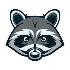 Racoon Vector. Racoon Face Vector. Animal Nature Icon Concept Isolated Premium Vector. Flat Cartoon Style