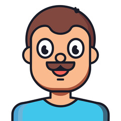 Boy Smiling Vector. Cute Boy Smiling Vector Illustration