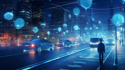 Concept of car 2 x communication inside a city