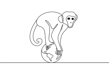 Monkey. Planet. One line