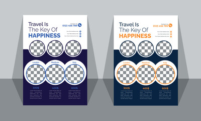 Travel Vacation Tour Agency Flyer Template Design.