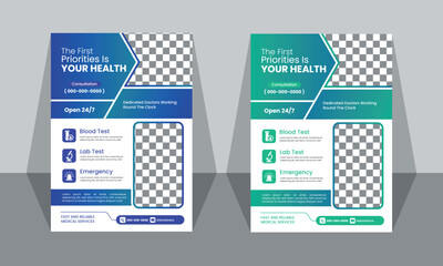 Madical Flyer design A4 size,
modern healthcare promotion business flyer templete,