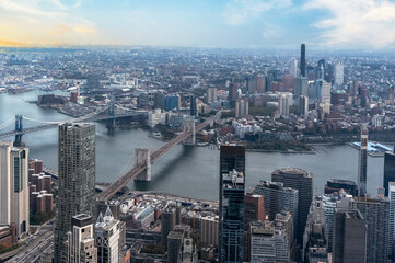 Embrace the allure of New York's boroughs with this panoramic shot of the Brooklyn Bridge. A...