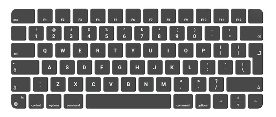 The keyboard is isolated on a transparent background, keyboard button. Empty keyboard button.  - obrazy, fototapety, plakaty
