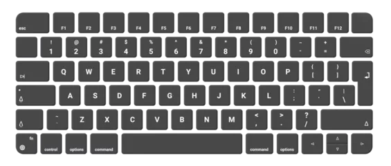 Fotobehang The keyboard is isolated on a transparent background, keyboard button. Empty keyboard button.  © png resources