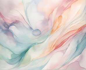 Watercolor Dreams: Soft and Pastel-Colored Abstract Background with Gentle Gradients and Soothing Shapes. generative AI
