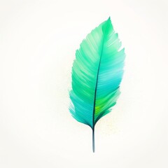 watercolor illustration with feather. abstract vector illustration. watercolor illustration with feather. abstract vector illustration. green leaf with brush strokes. vector illustration.