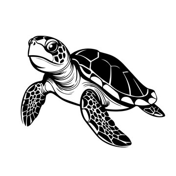 recommend clip art: Graceful Sea Turtle Vector Illustration